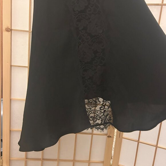 Rachel Roy Little Black Camisole Dress with Lace Trim and Asymmetrical Hem Sz 6 - Picture 4 of 14